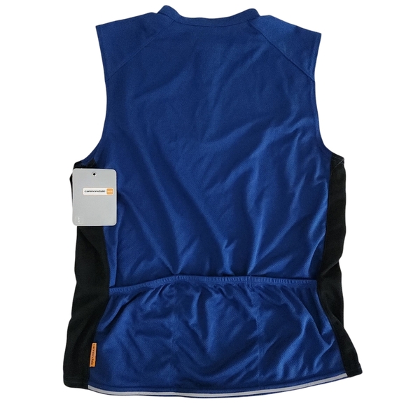 CANNONDALE  Ride Sleeveless Cycling Jersey 1/2 zip blue XL NWT - Picture 2 of 11